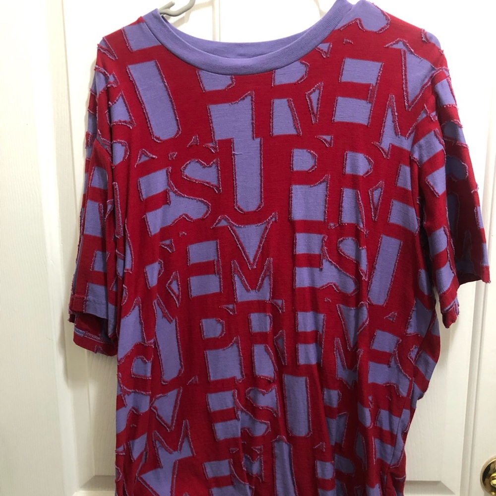 Supreme Red and Purple Graphic Tee